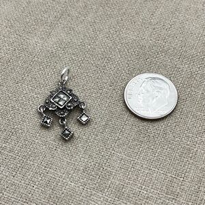 Vintage Art Deco Marcasite Dangle Pendant Sterling Silver